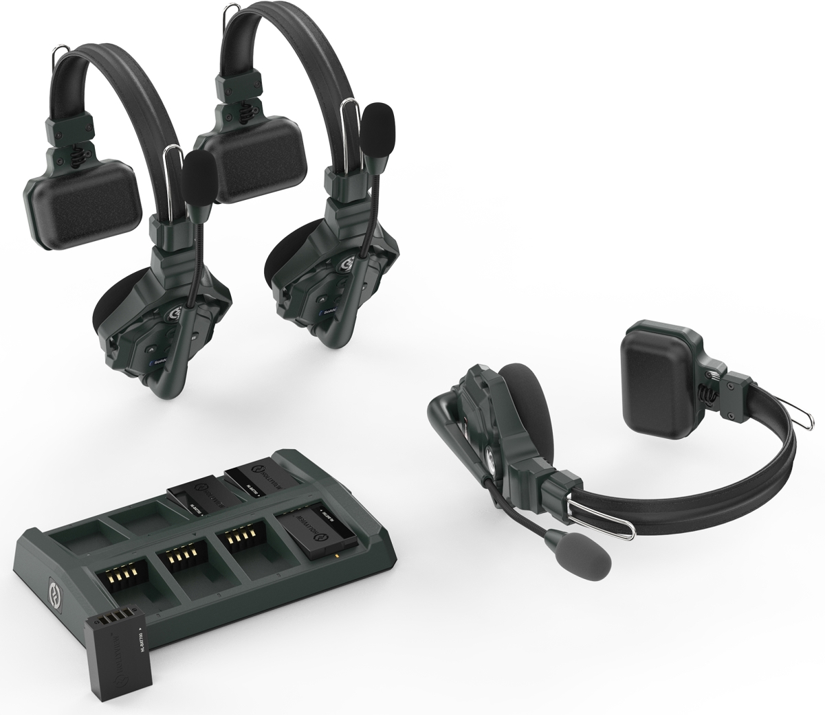 HL-SOLIDCOMC1-3S 1000 ft. Line of Sight Full Duplex Wireless Intercom System with 3 Headsets