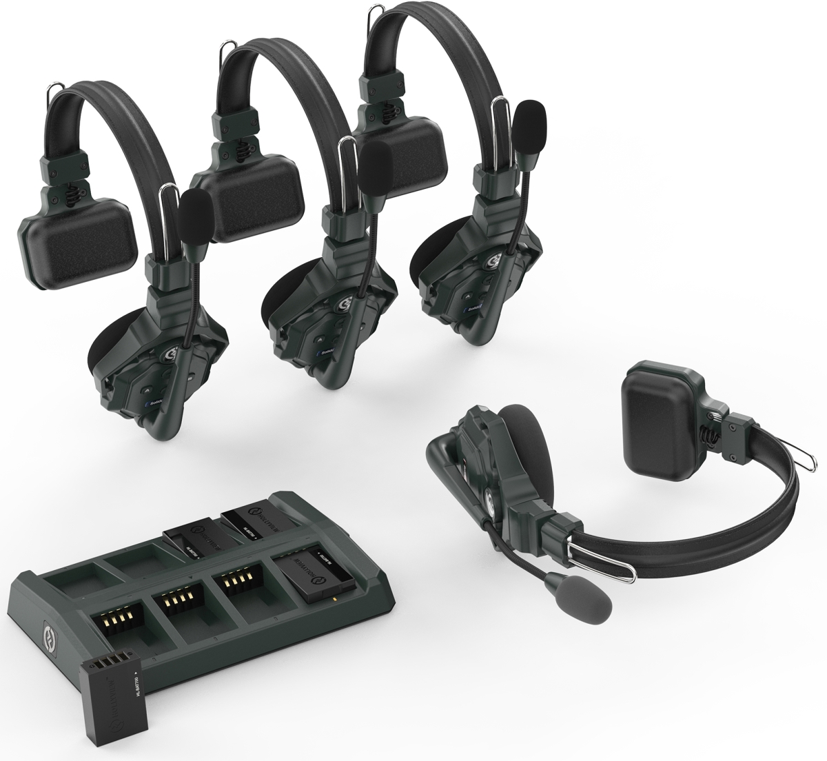HL-SOLIDCOMC1-4S 1000 ft. Line of Sight Full Duplex Wireless Intercom System with 4 Headsets