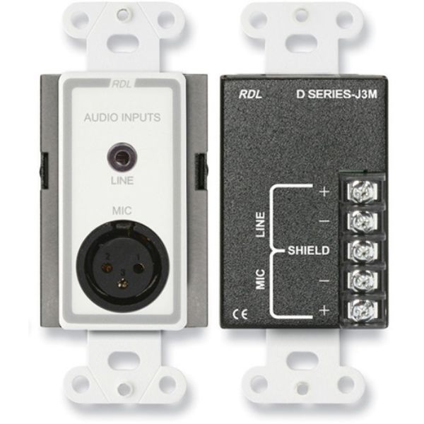 RDL-D-J3M Mic & Line Input Assembly with XLR Mini Jack & Terminal Block