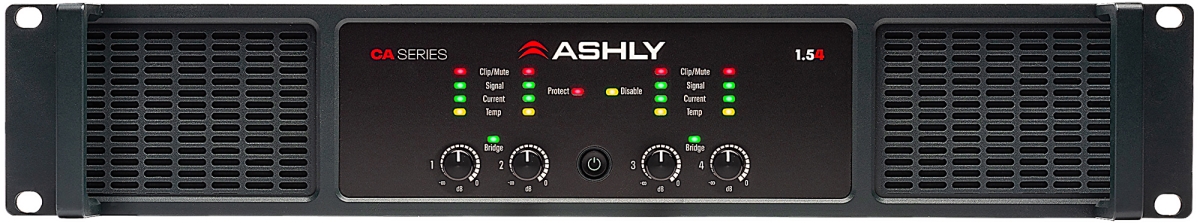 ASH-CA-1-54 2RU 4-Channel High Efficiency Power Amplifier for 4x 1500 Watts & 2-4 Ohms or 70V 750 Watts & 8 Ohms -  Ashly Audio