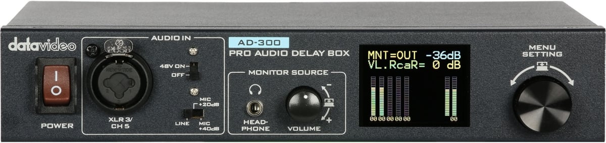 Picture of Datavideo DV-AD-300 Pro Audio Delay Box with 3x XLR Balanced Stereo Inputs & 2x RCA Unbalanced Stereo