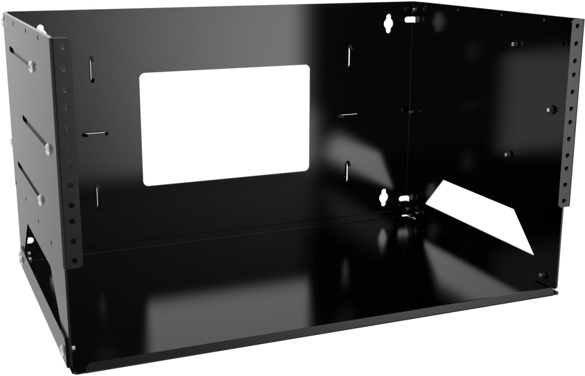 HMND-APBS194UBK 4RU Adjustable Wall Rack with Shelf, Black