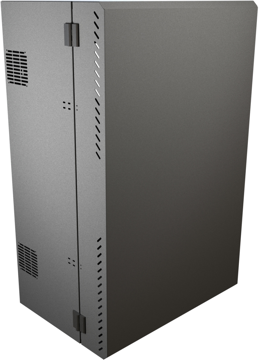 HMND-HLP8U43BK 43 in. 8RU Low Profile Wall Mount Cabinet, Black