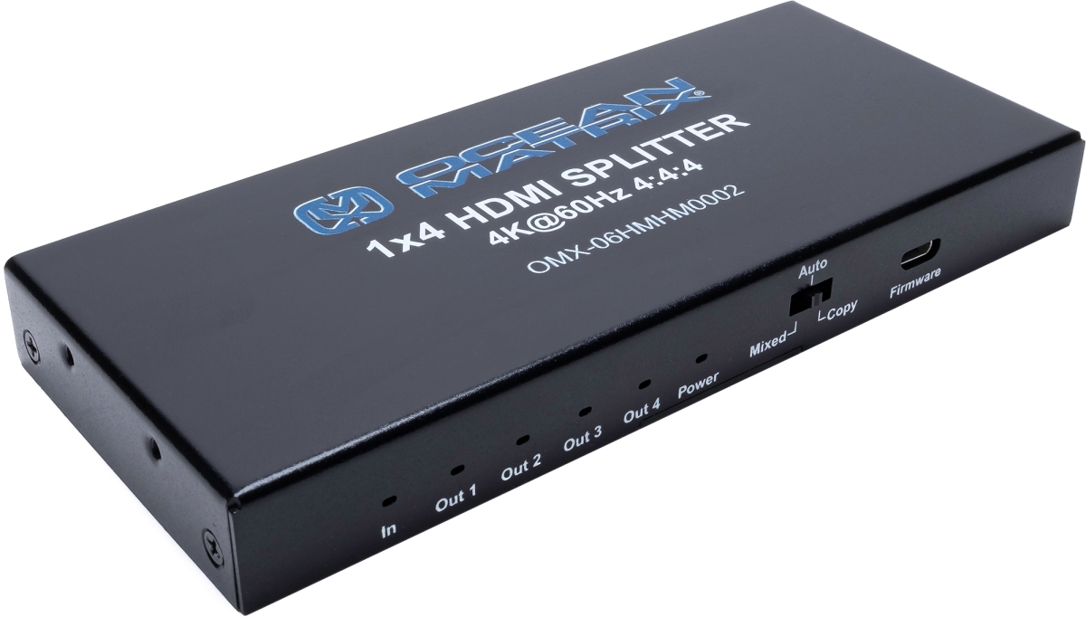 OMX-06HMHM0002 HDMI 2.0 1x4 Splitter with HDCP 2.2 & Downscaling