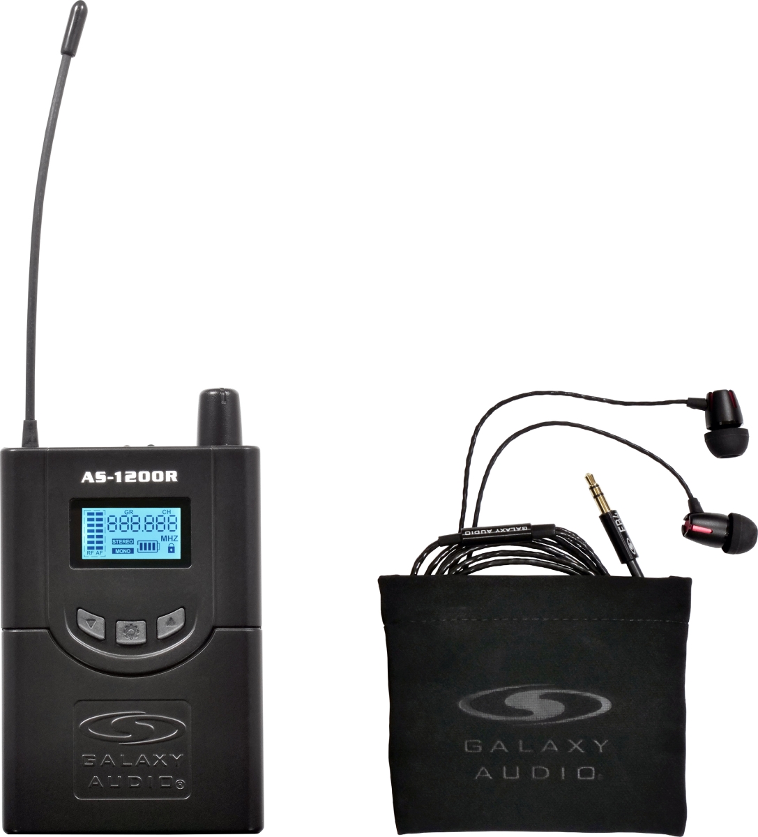 Picture of Galaxy Audio GXY-AS-1200RN 518-542 MHz 210 Channel Stereo Wireless Personal In-Ear Monitor Receiver with EB4 Earbuds