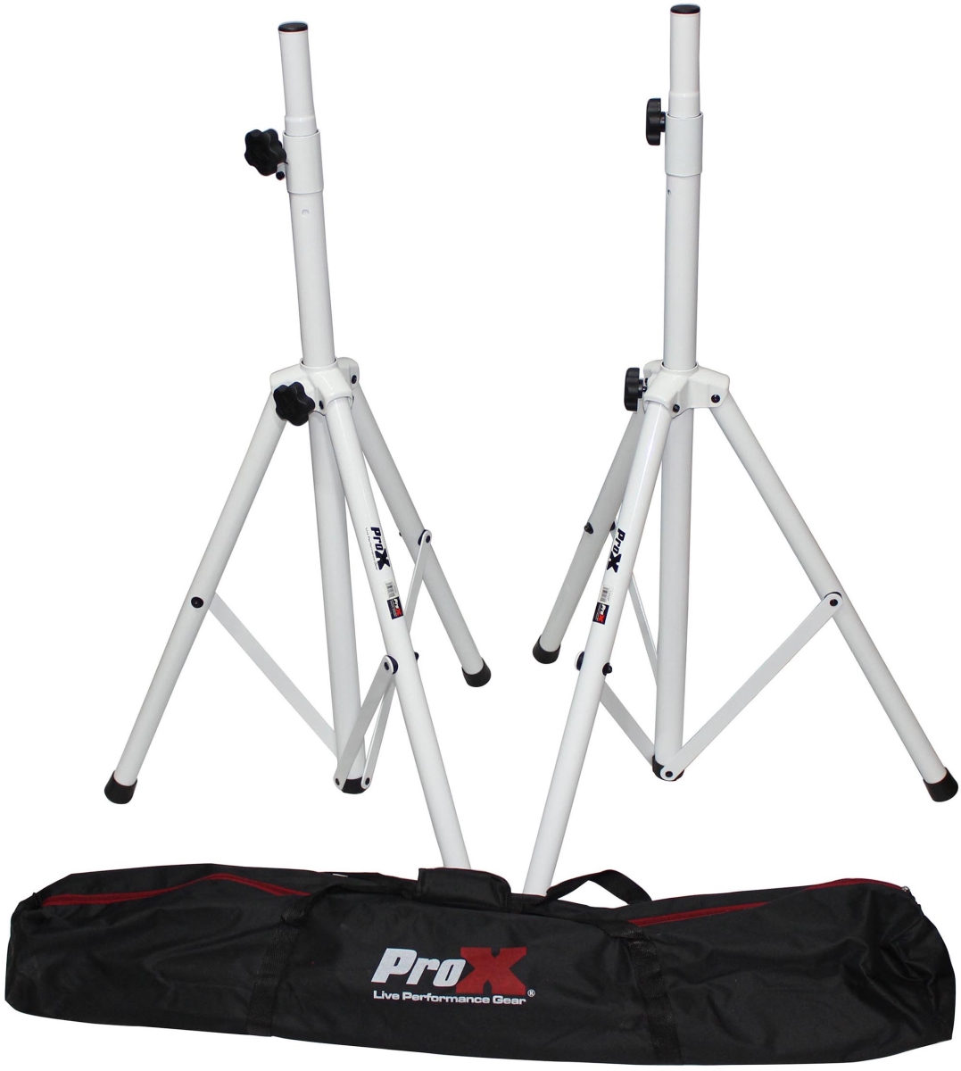 T-SS28P 4-7 ft. Cloud Series Heavy-Duty All Metal Speaker Tripod Stand, White - Set of 2