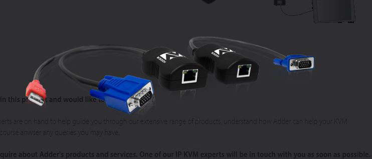 Picture of Adder ADR-ALPV150P Line Powered VGA Over Cat-X Cable Extender for Digital Signage & Up to 492 f150m TXRX Pair