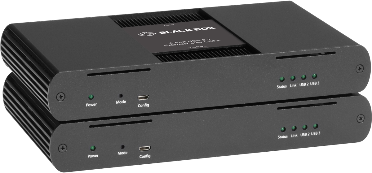 Black Box BBX-ICU504A 4-Port USB 3.1 Extender Over CAT6A7 & Extend USB 3-2-1 Switch