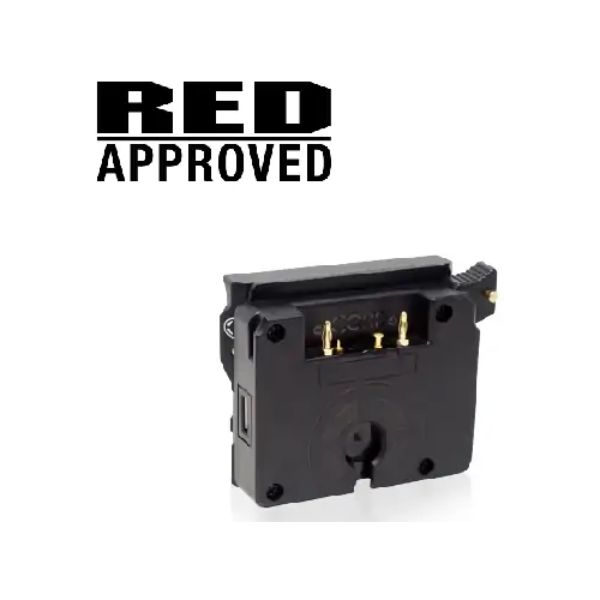 CSW-CXA-KOMU Komodo BP Mount to Micro 3-Stud Plate GM Cables with Direct Camera Batery Mount, Red