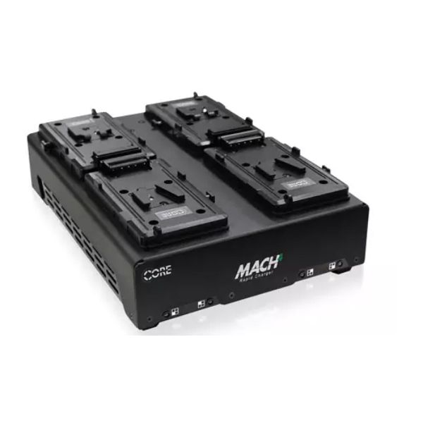 Picture of Core SWX CSW-MACH-Q4A Mach4 Four Position Camera Battery Charger for 4A Rapid Charge & 3-Stud & Charges 4x 98Wh Packs