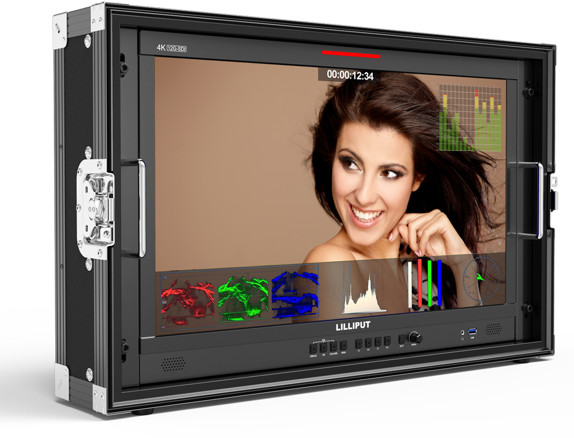 LIL-Q24-VBP 23.6 in. Base Mount 12G-SDI & HDMI Professional Production Studio Monitor with V-Lock Battery Plate
