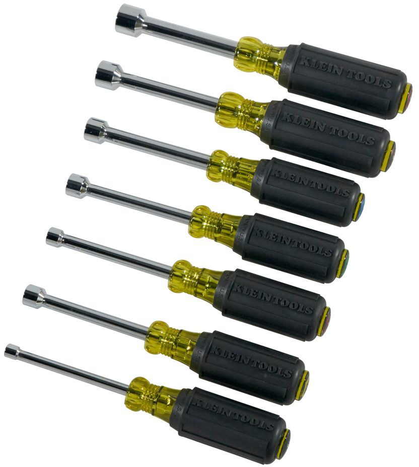 KLT-631 Nut Driver Set with 3 in. Shafts & Cushion Grip - 7 Piece