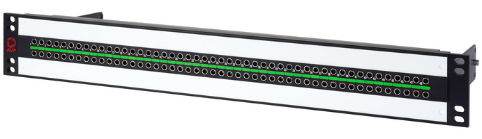AVU232E15UHR2B10 1.5RU Mini-BNC Micro 12G Video Patch Panel for 2x32 Non-Normaled & Non-Terminated with Cable Bar
