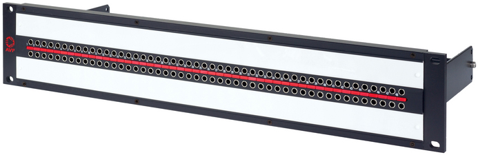 AVU232E2U75R2B10 2RU Mini-BNC UHD Micro 12G Video Patch Panel for 2x32 Normaled & Terminated with Cable Bar