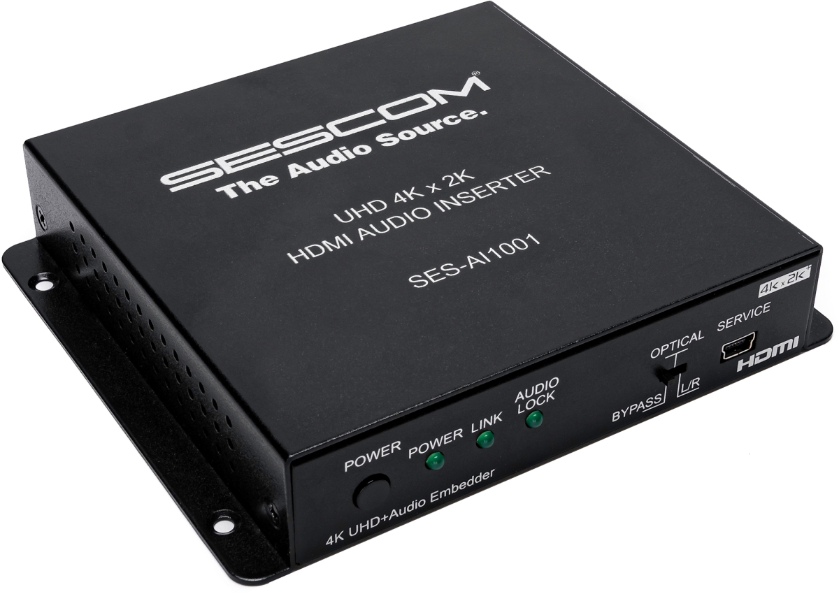 SES-AI1001 4K UHD HDMI 2.0 Audio Inserter with Optical & Analog Audio Inputs