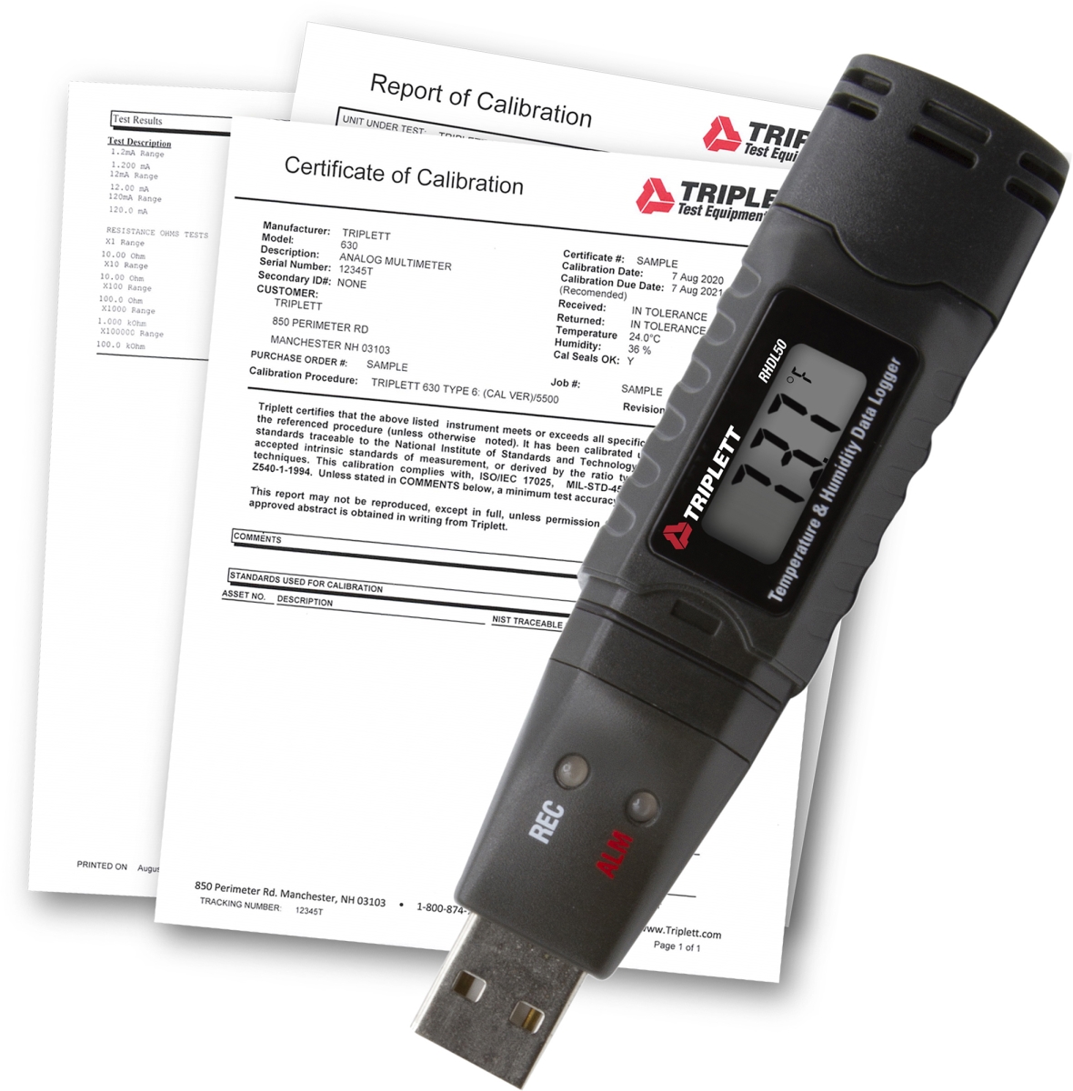 TRIPL-RHDL50 Temperature & Humidity Datalogger with LCD & USB