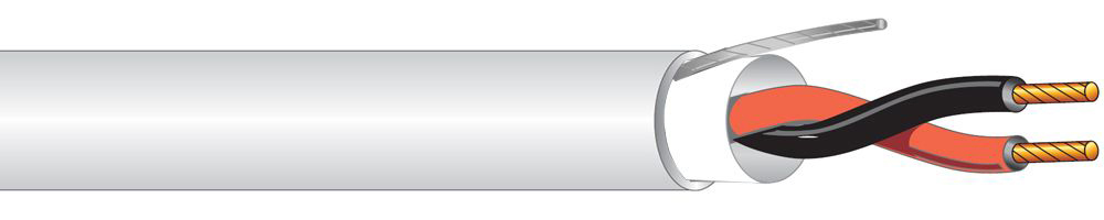 WP-25291B-1000WE 1000 ft. 22G Stranded Shielded Plenum Communication Cable, White