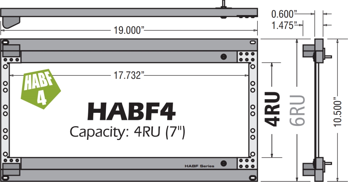 -HABF4ICMKB60 4RU Patch Panel Cable Management Kit & Includes 4 HABF-B60 Cable Bars