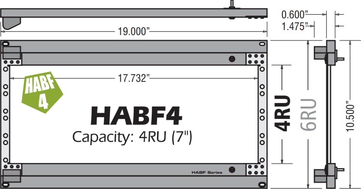 -HABF4-ICMKBZ 4RU Patch Panel Cable Management Kit & Accepts Up To 4 HABF-B60 Cable Bars
