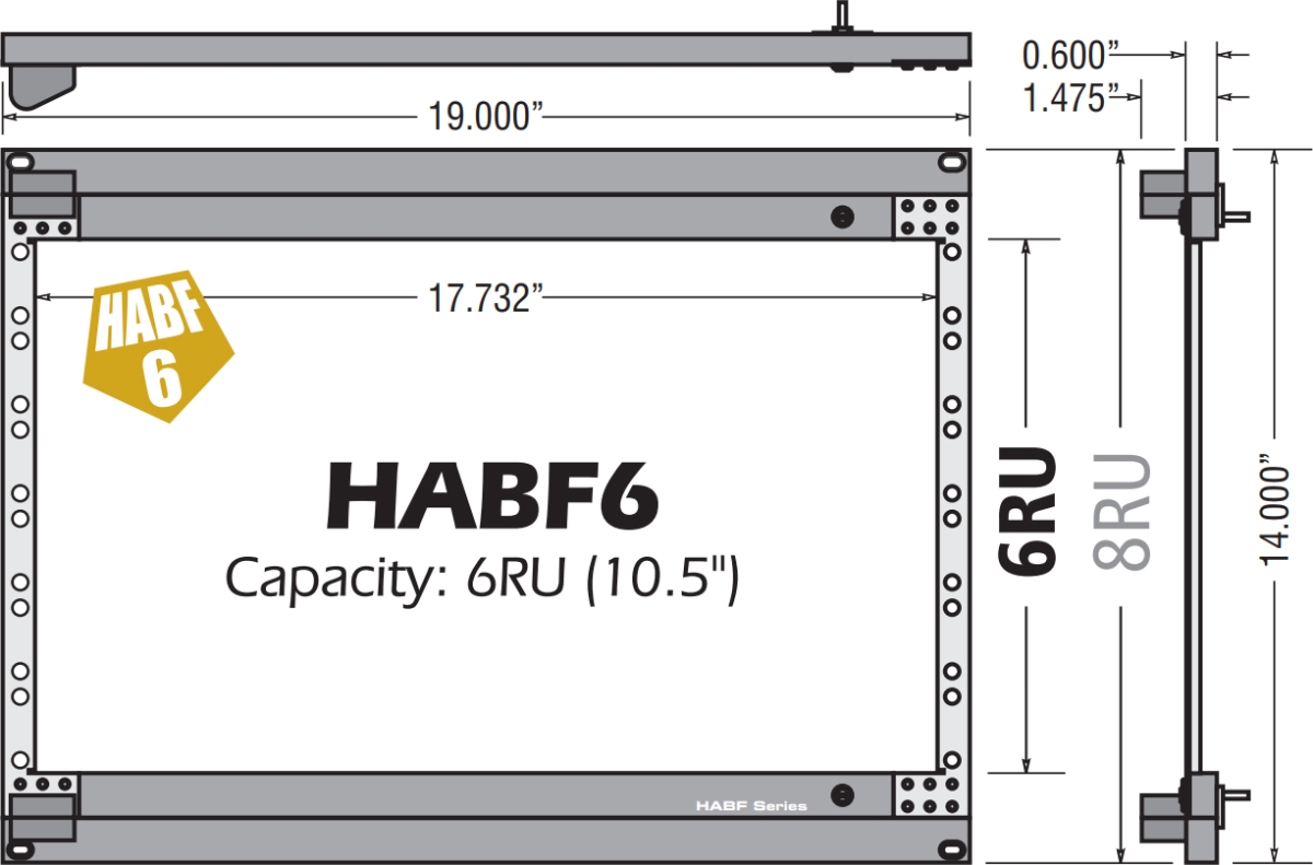 -HABF6ICMSB60 14 in. 6RU Capacity Patch Panel Cable Management System & Cable Bars with Frame Occupies 8RU