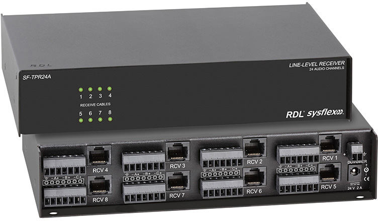 RDL-SF-TPR24A Line-Level Receiver - 8 Twisted Pair format-A