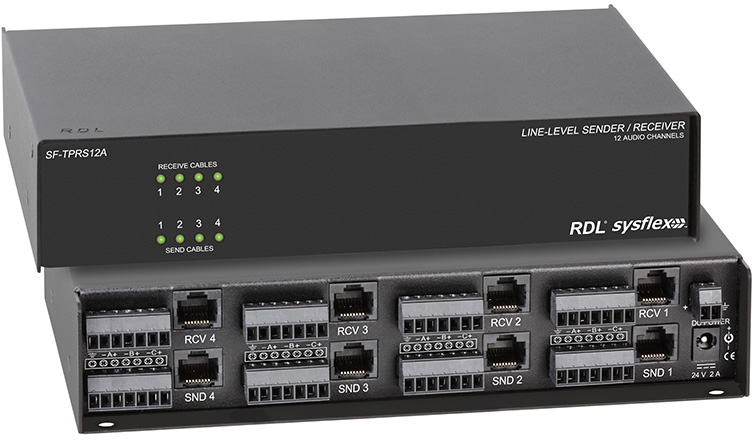 RDL-SF-TPRS12A Line-Level Sender & Receiver - 4 Twisted Pair format-A Input