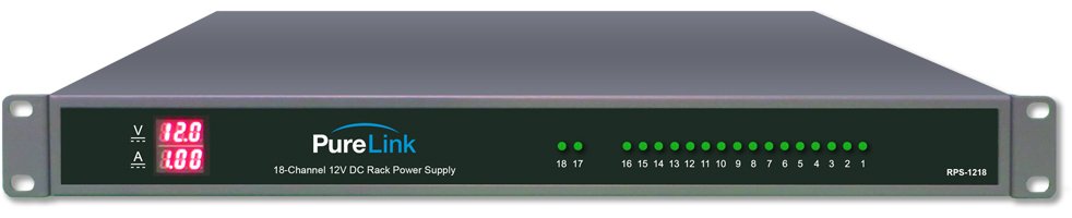 PLK-RPS-1218 12V 18-Channel DC Rack Power Supply with V& A LED Display