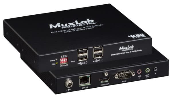 MUX-500800-RX KVM HDMI over IP PoE Receiver - 4K-60