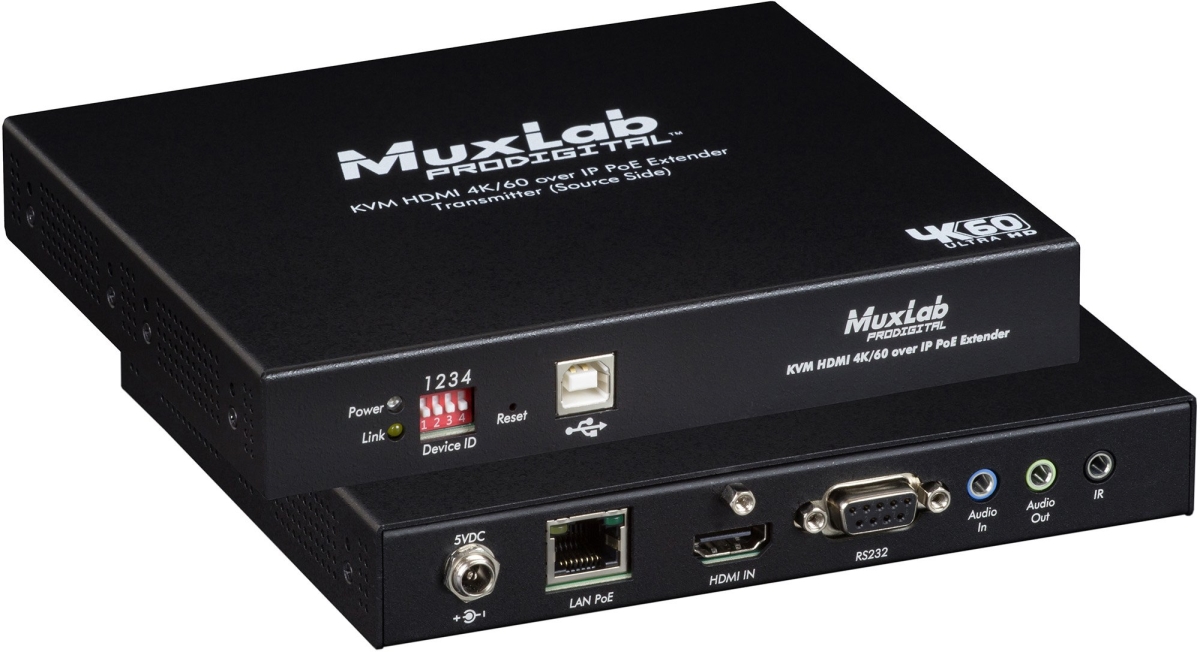 Picture of Muxlab MUX-500800-TX KVM HDMI over IP PoE Transmitter - 4K-60