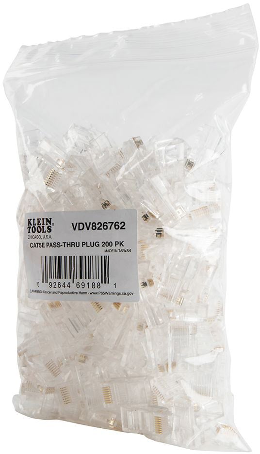 Picture of Klein Tools KLT-VDV826-762 Pass-Thru Modular Data Plugs for RJ45-CAT5e - Pack of 200
