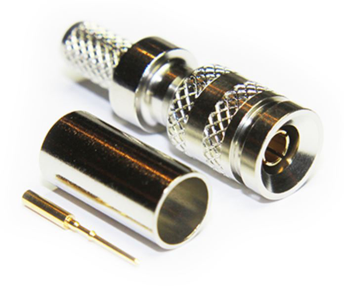 COA-52005B6EF1 75 Ohm DIN 1.0-2.3 Crimp Plug True for Belden 1855A - Pack of 100