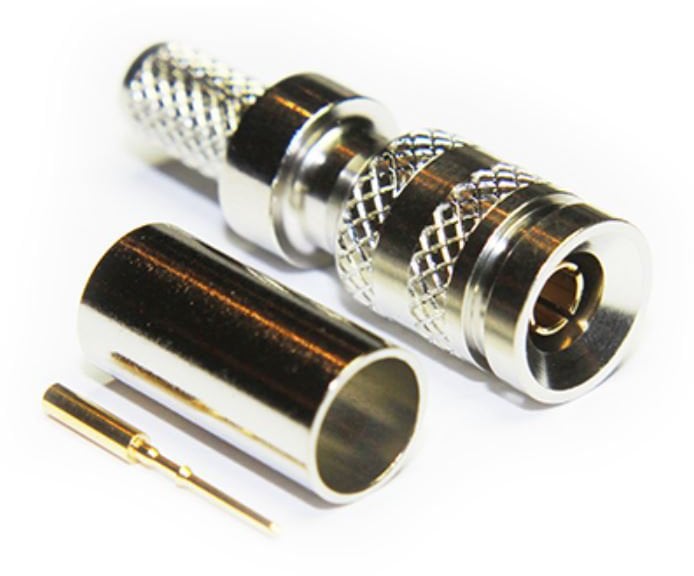 COA-52005B6FB1 75 Ohm DIN 1.0-2.3 Crimp Plug True for Belden 1505A - Pack of 100