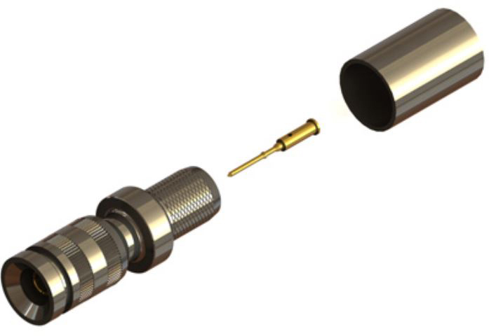 COA-52005B6FC1 75 Ohm DIN 1.0-2.3 Crimp Plug True for Belden 1694A, 1694F - Pack of 100
