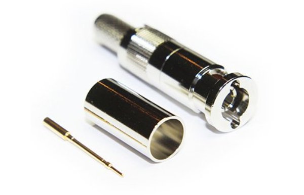 COA-67005B66EF1 75 Ohm Micro BNC Straight Crimp Plug for Belden 1855A - Pack of 100