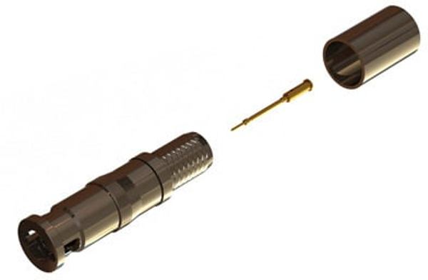 COA-67005B66FC 75 Ohm Micro BNC Straight Crimp Plug for Belden 1694A, 1694F - Pack of 100