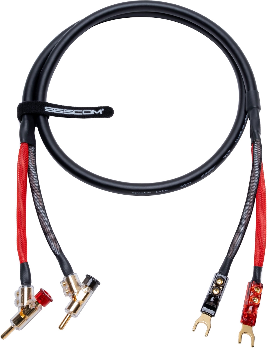 SC4S11-E2F2-025 25 ft. Audiophile Speaker Cable Canare 4S11 Banana Plug to 5-16 Spade