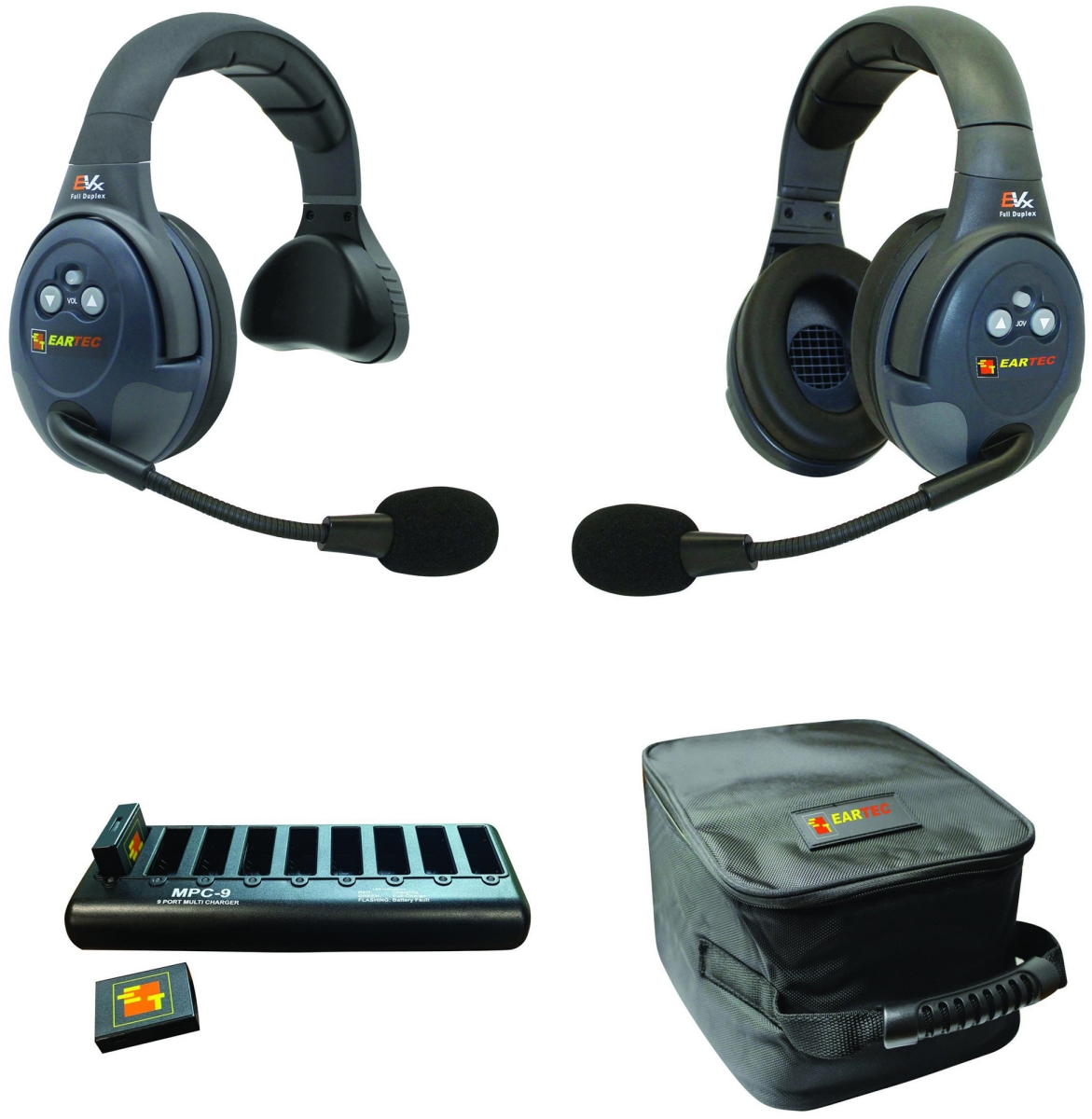 EAR-EVX2SD Full Duplex Wireless Intercom System with Single & Dual Speaker Headsets