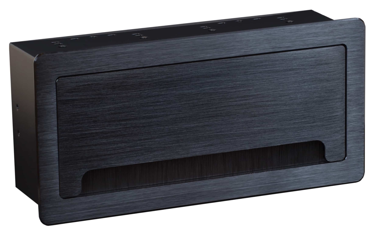 MUX-500610 4 Blank Plate & Table Top Cable Management Panel, Black