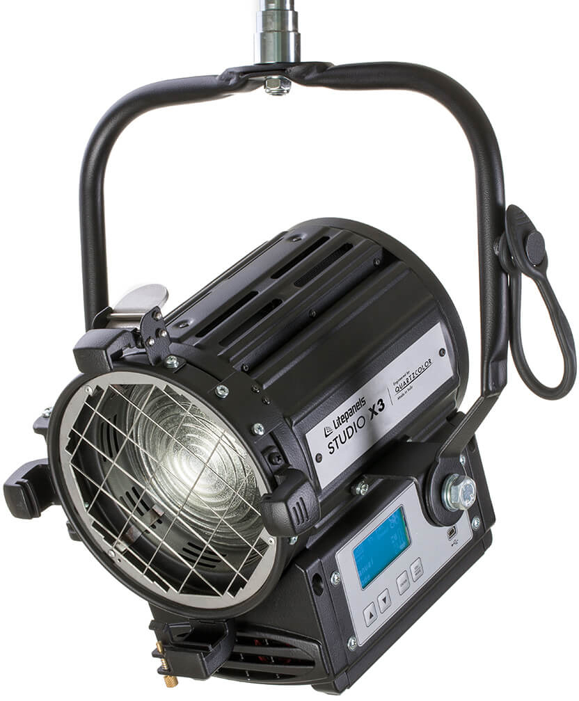 Picture of Litepanels LPAN-960-3312 100W Studio X3 Tungsten LED Pole Operated & USB Power Cable Fresnel Light