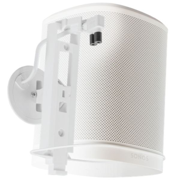 MID-C7HSA1-W 7 ft. Double-Gang Wall Mount & Hidden Power for Sonos & SL with Interconnect, White