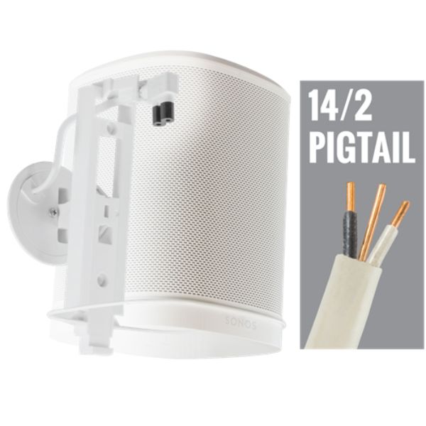 MID-C7HSA2WWIP15 15 ft. Double-Gang Wall Mount & Hidden Power for Sonos & SL without Interconnect, White