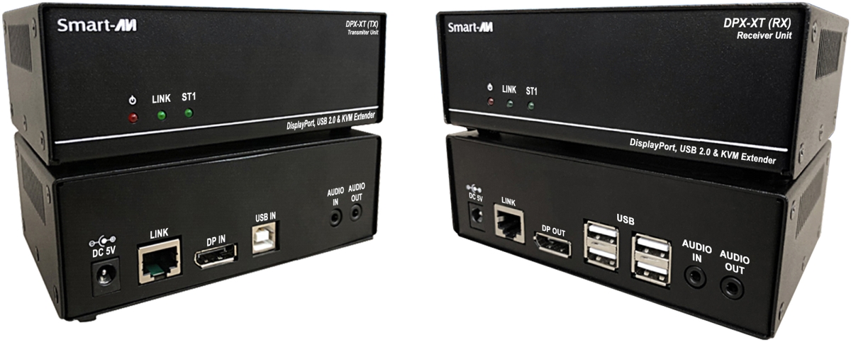 Picture of Smart-AVI SAVI-DPX-XT-S 330 ft. 4K 30Hz DisplayPort Transparent USB & Audio KVM Extender - Via CAT 5e & 6a