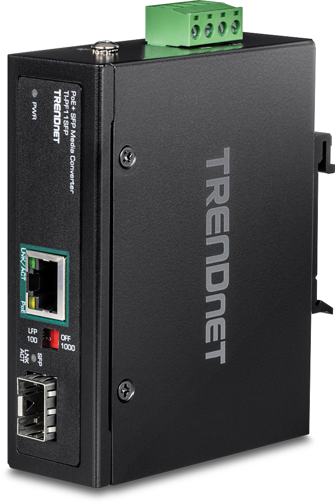 Picture of TRENDnet TNET-TI-PF11SFP SFP to Gigabit PoE Media Converter with IP30 Housing V2.0R