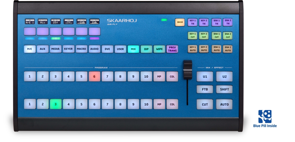 SKA-AIRFLY4ATEMV Air Fly Desktop Controller for ATEM Switchers & Pill Inside, Blue
