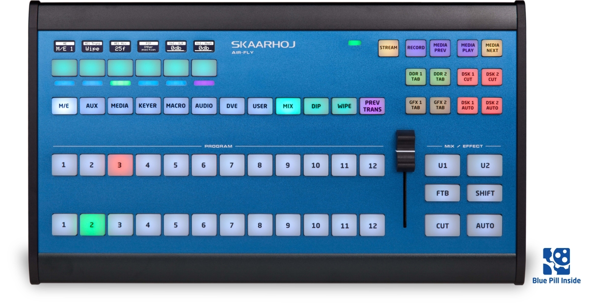 SKA-AIRFLY4TCV1B Air Fly Desktop Controller for Tri Caster & Pill Inside, Blue