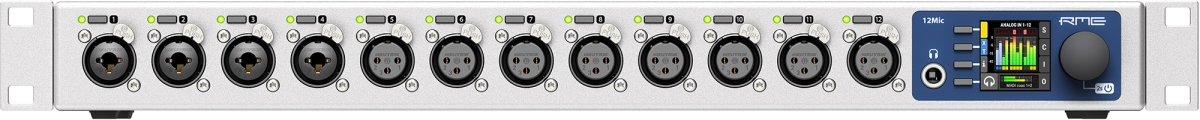 -12MIC-DANTE 12-Channel Network-Ready Microphone Preamplifier with Dante ADAT & MADI