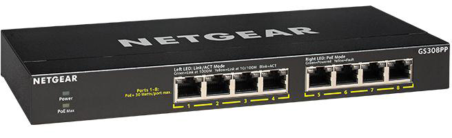 NG-GS308PP 83W 8-Port Gigabit Ethernet Soho PoE Unmanaged Switch -  Netgear