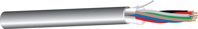 WP-253186B1000GY 1000 ft. 18AWG Conductor Shielded Bare Copper Plenum Communication & Control Cable, Gray