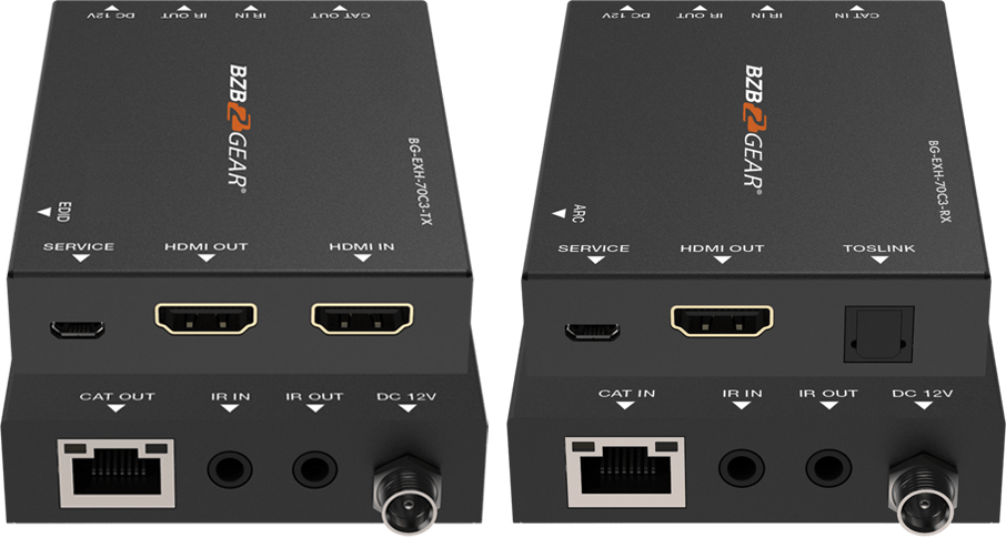 BG-EXH-70C3 4K 18Gbps HDMI Extender with Bi-Directional IR, PoC, ARC & Audio De-Embedding - Up to 230 ft.