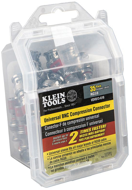 KLT-VDV813-619 Universal RG59 BNC Compression Connectors - Pack of 35